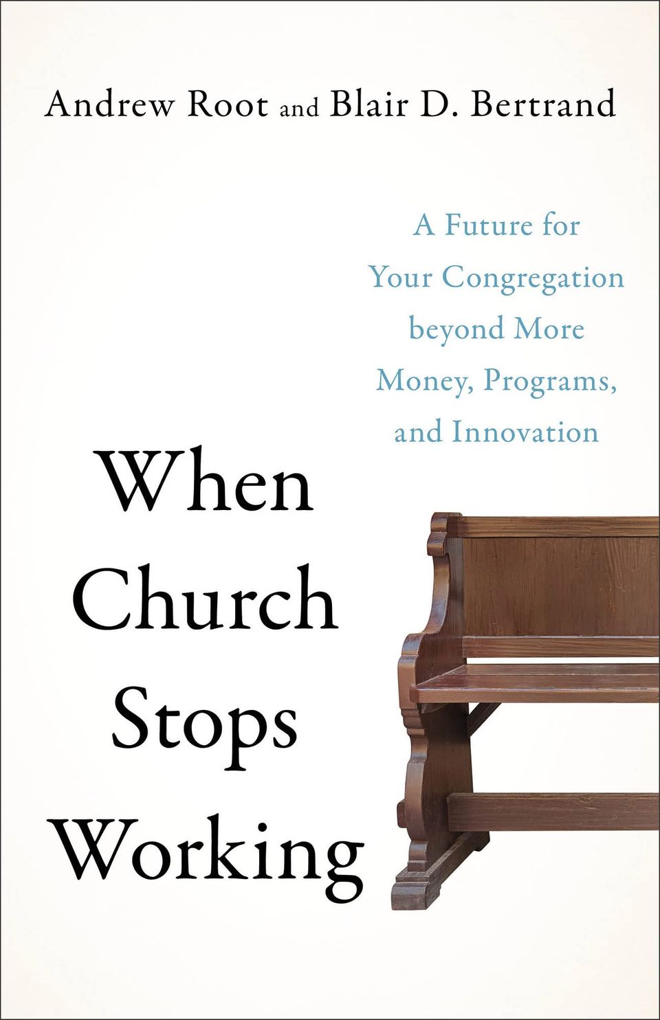 The book cover which is the end of a pew on a white background.